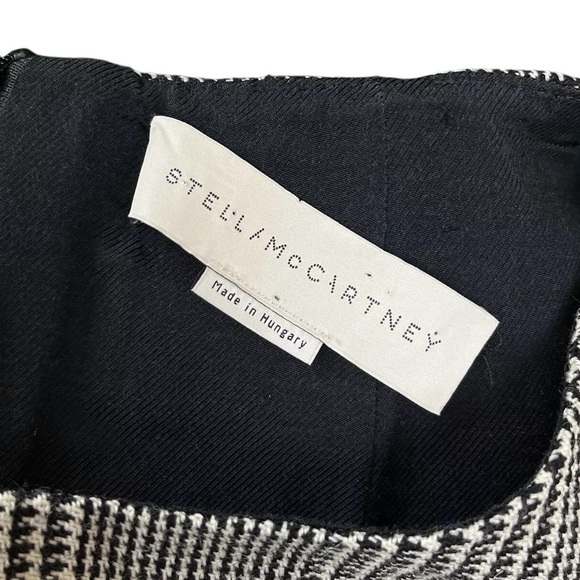 Stella McCartney Houndstooth Plaid Boat Neck Wool Blend Dress Gray 42 US 6/8 - Picture 5 of 8